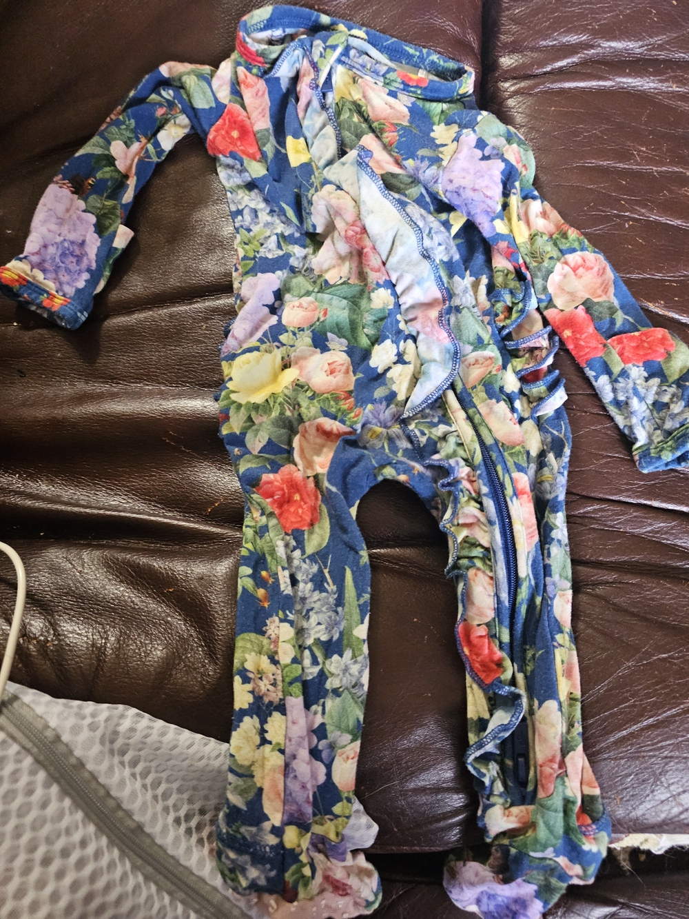 Posh Peanut Blue Floral Jumpsuit with Multicolor Blooms